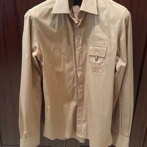 Fendi Men's Tan Casual Button-Down Shirt